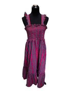 Draper James Plaid Smocked Sundress with Ruffle Straps